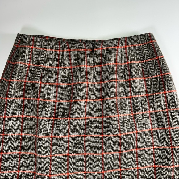 Harvé Benard Sport workwear wool pencil skirt herringbone windowpane size 12 - Picture 7 of 10